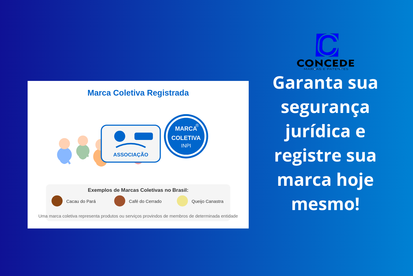 Já ouviu falar em marca coletiva? 🤝 Descubra o que é e quem pode registrar com a Concede Marcas e Patentes!
